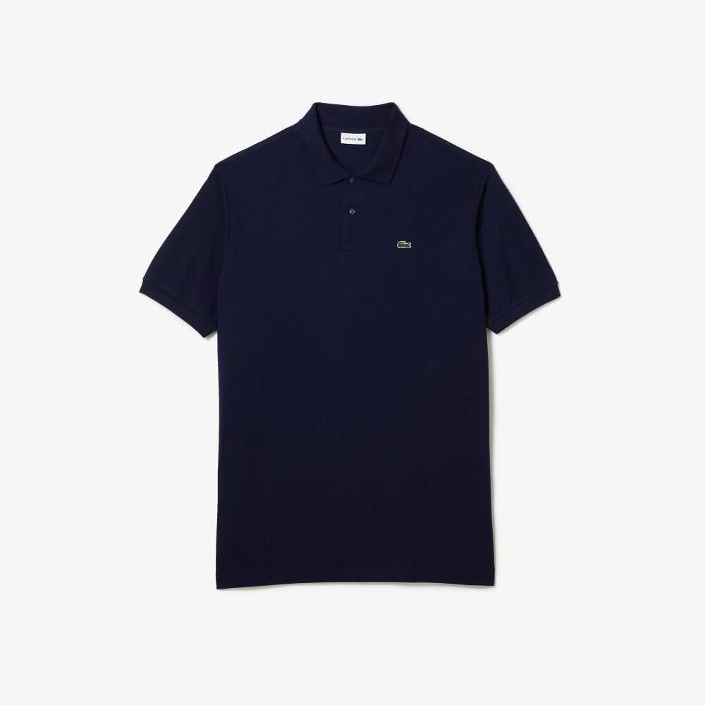 Lacoste Höga Fit Bomull Petit Pique Marinblå Blå | HDKOX-1504