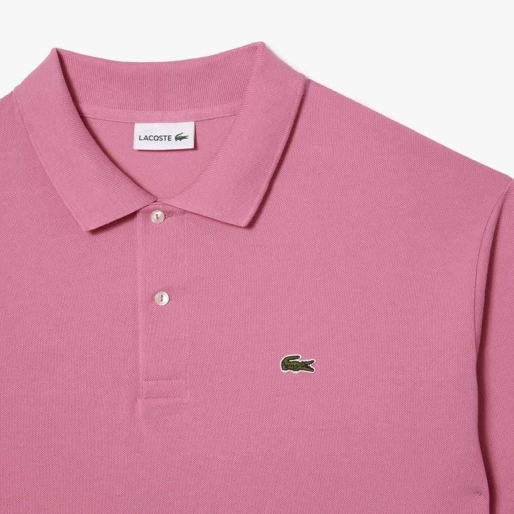 Lacoste Höga Fit Bomull Petit Pique Rosa | AGBYT-5297