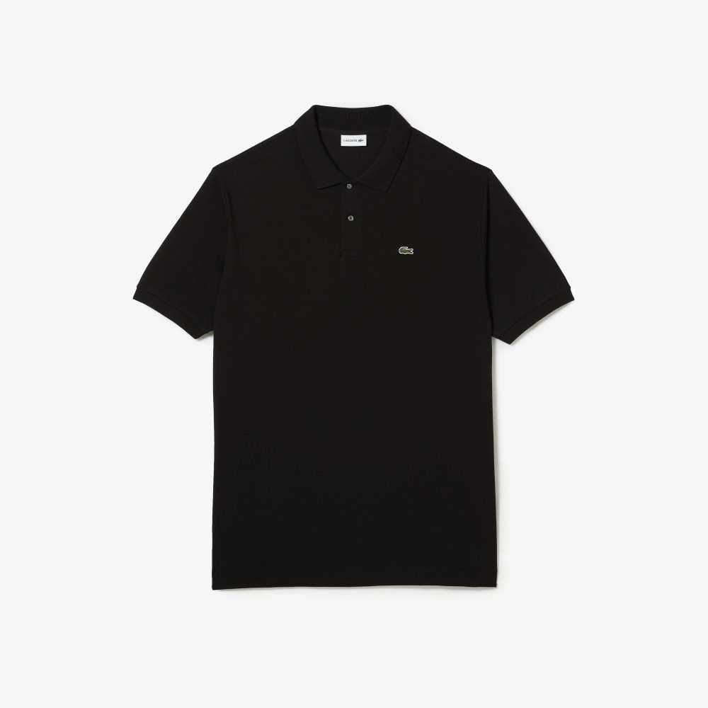 Lacoste Höga Fit Bomull Petit Pique Svarta | KGTZR-5418