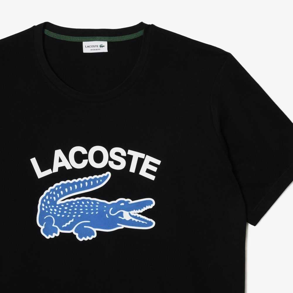 Lacoste Höga Fit Contrast Logo Svarta | QSXCI-1592