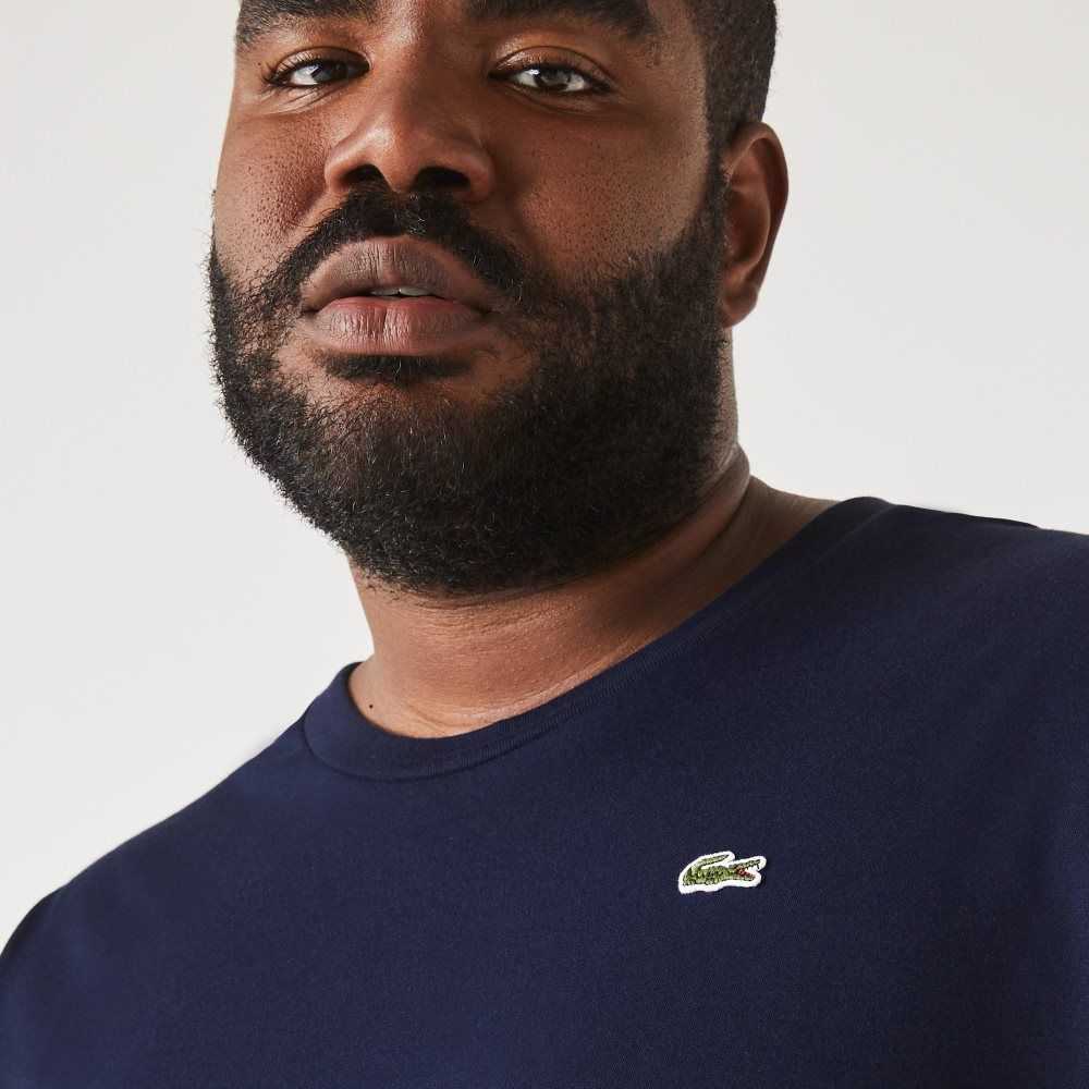 Lacoste Höga Fit Pima Bomull Jersey Marinblå Blå | ICNFW-1702