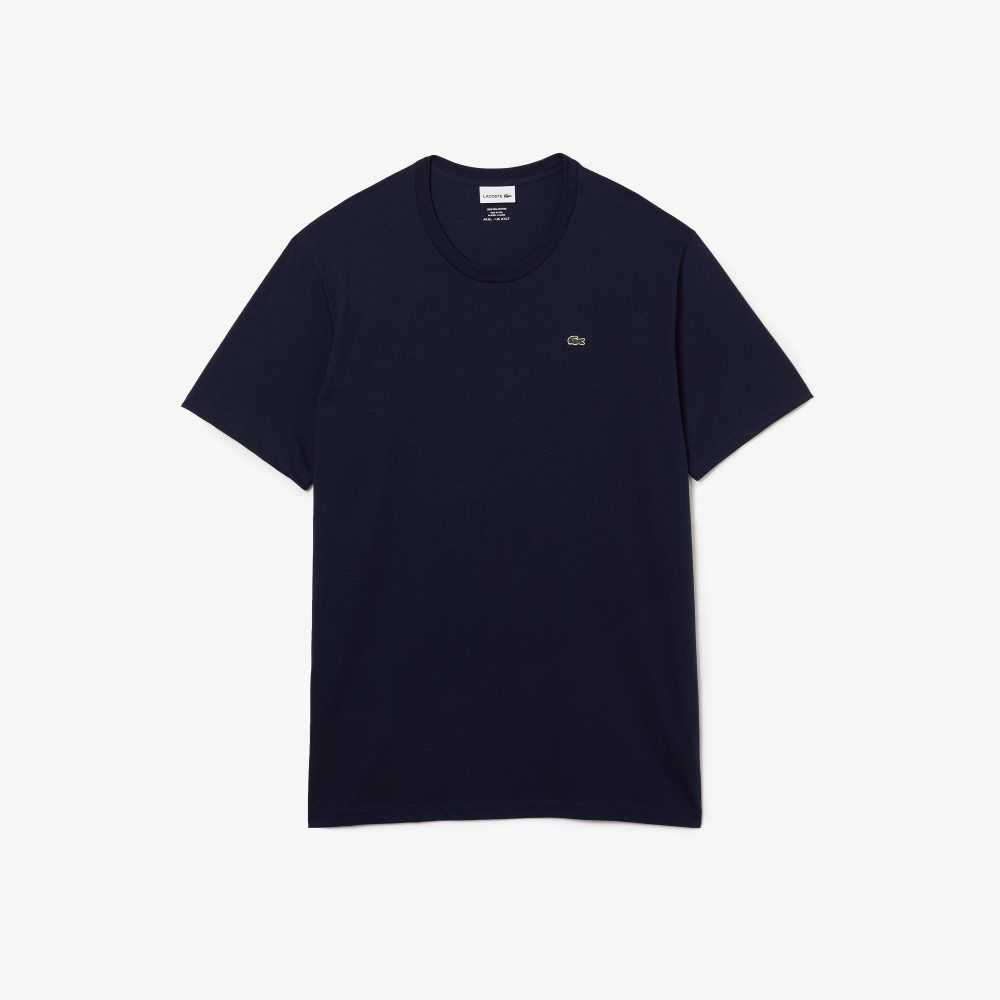 Lacoste Höga Fit Pima Bomull Jersey Marinblå Blå | ICNFW-1702