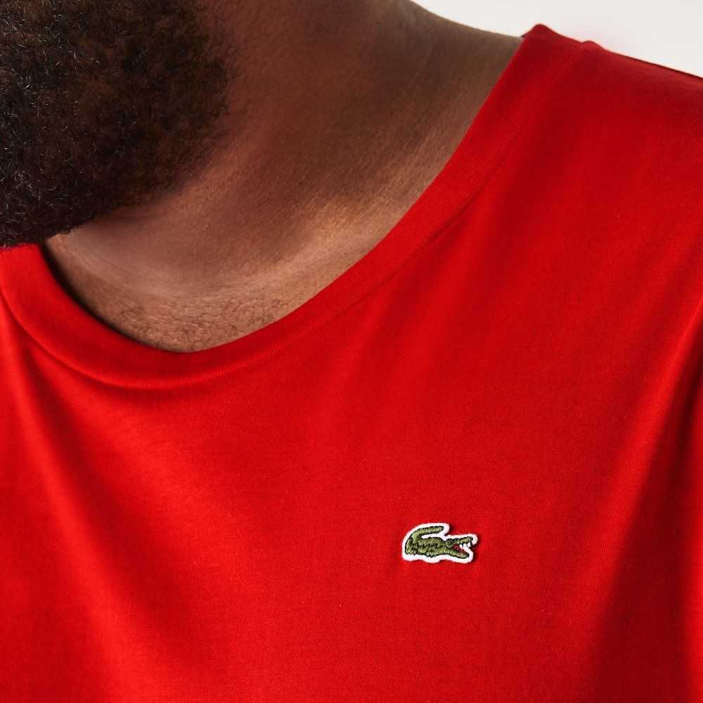 Lacoste Höga Fit Pima Bomull Jersey Röda | GXSOI-1762