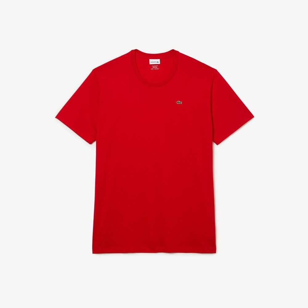 Lacoste Höga Fit Pima Bomull Jersey Röda | GXSOI-1762