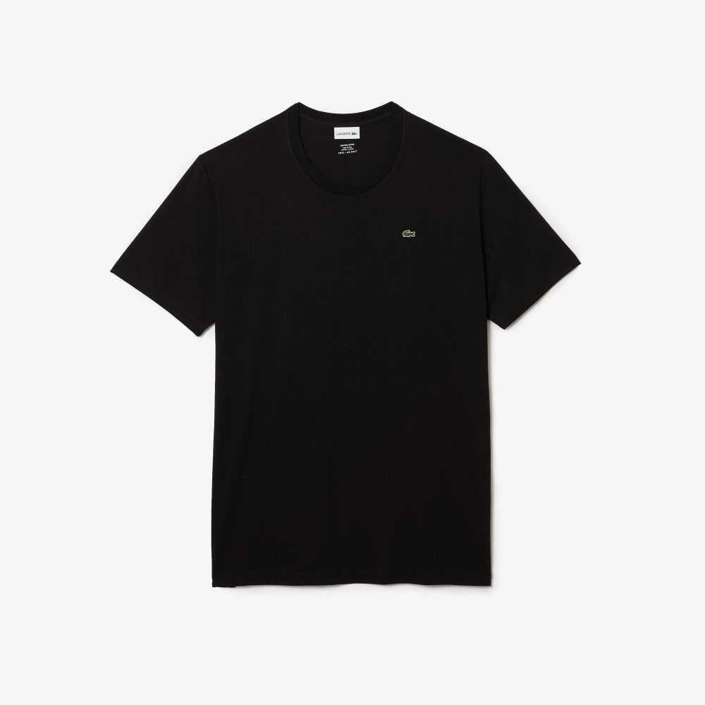 Lacoste Höga Fit Pima Bomull Jersey Svarta | CRYND-6247