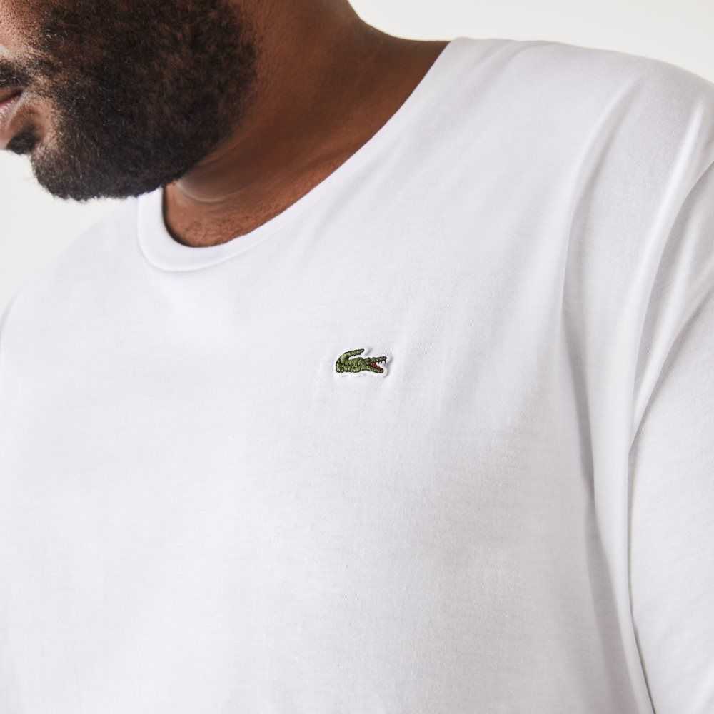 Lacoste Höga Fit Pima Bomull Jersey Vita | OFHJI-4365