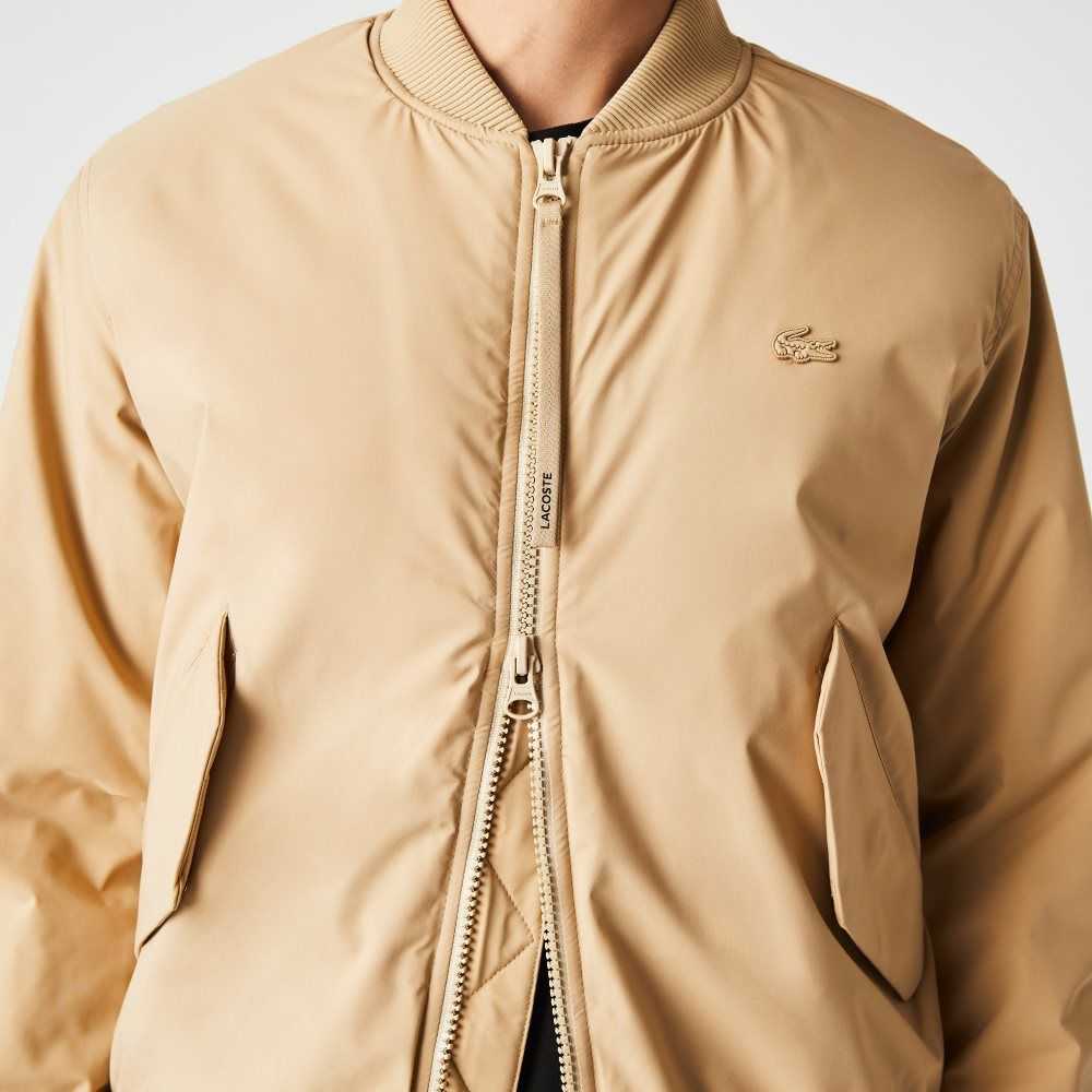 Lacoste Insulated Vadderad Bomber Beige | UMHEW-8362