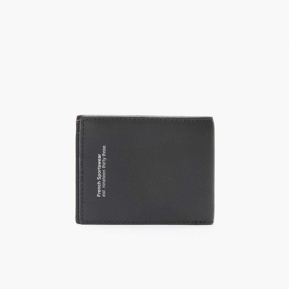 Lacoste Interior Card Slot Foldable Wallet Svarta | ZMCOV-0276