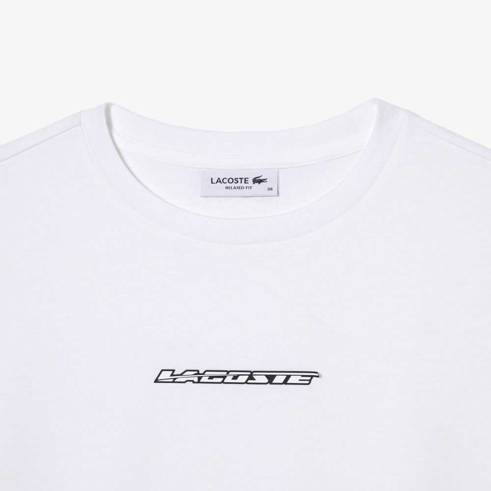 Lacoste Jersey Contrast Print T-Shirt Vita | COAIN-5620