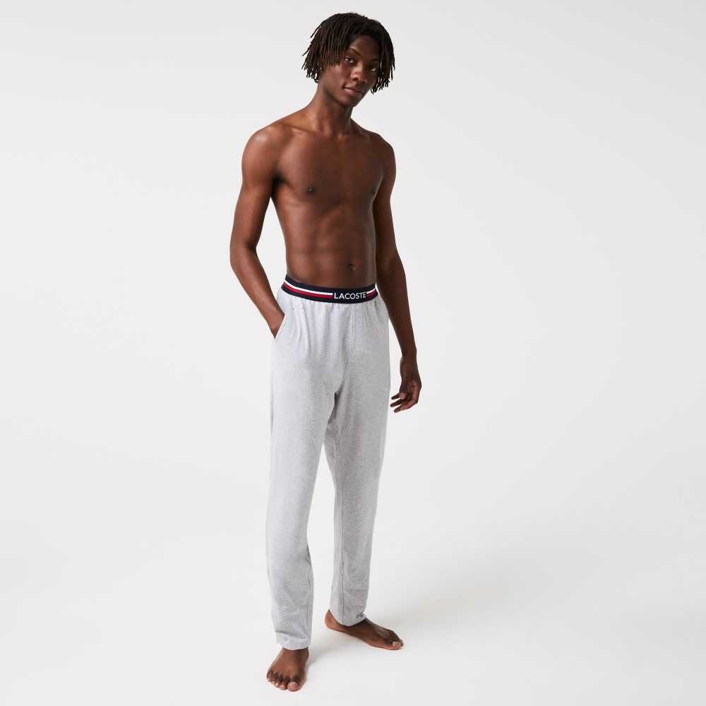 Lacoste Jersey Three-Tone Waistband Pajama Pants Grå | OCLHM-3170