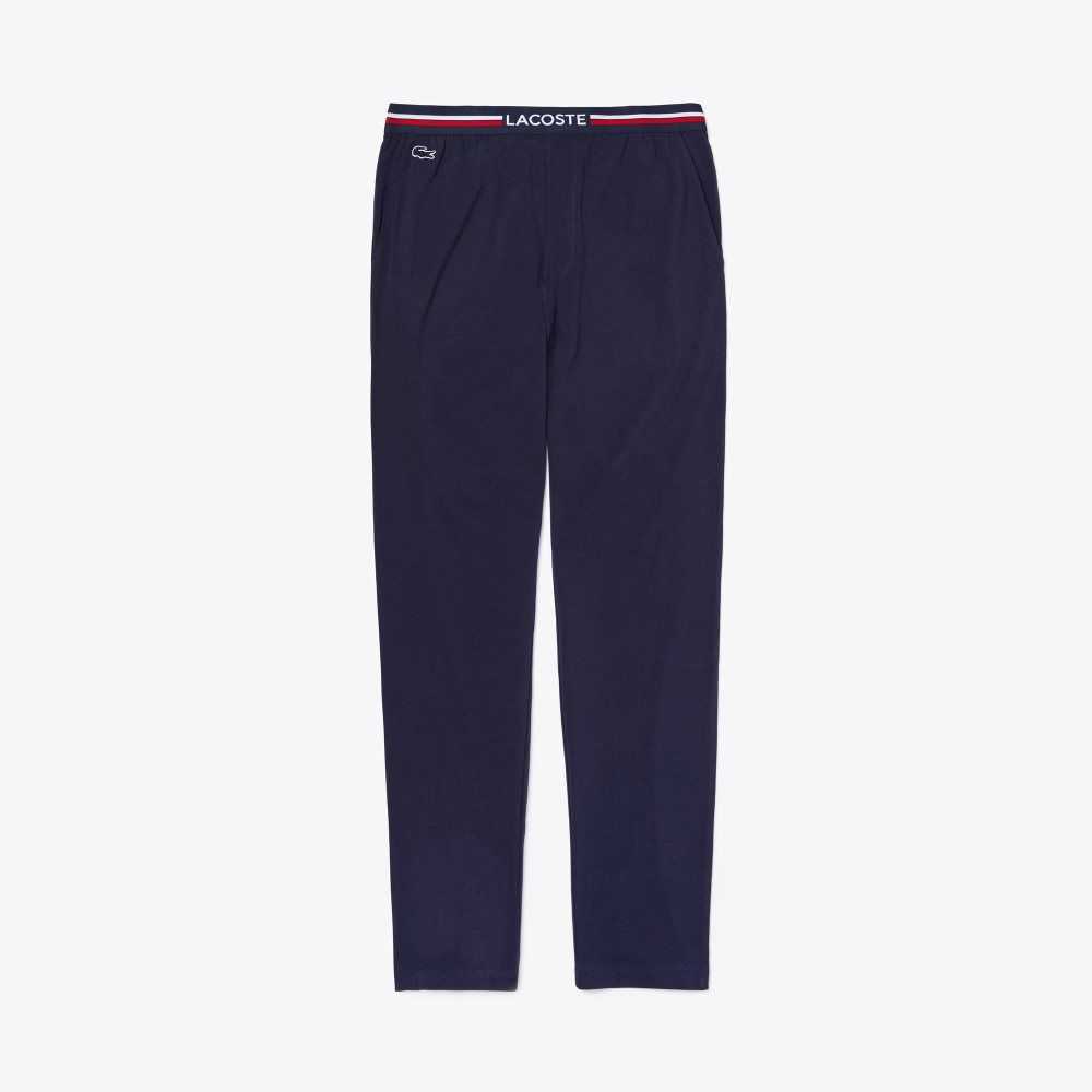 Lacoste Jersey Three-Tone Waistband Pajama Pants Marinblå Blå | XDIRQ-1486