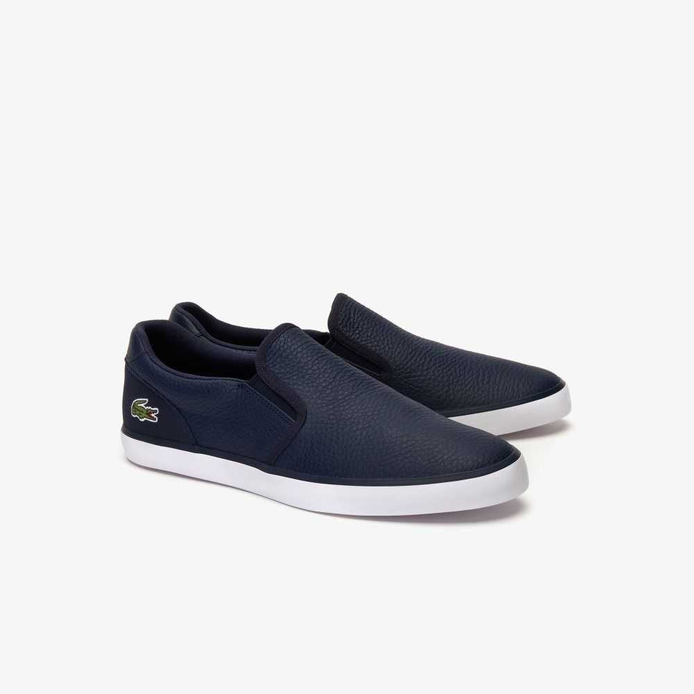 Lacoste Jouer Läder Slip-On Blå Vita | ZOGPA-8765