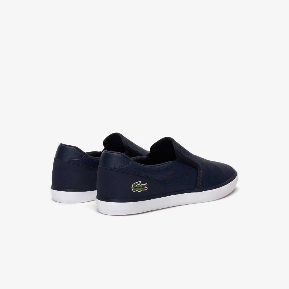 Lacoste Jouer Läder Slip-On Blå Vita | ZOGPA-8765