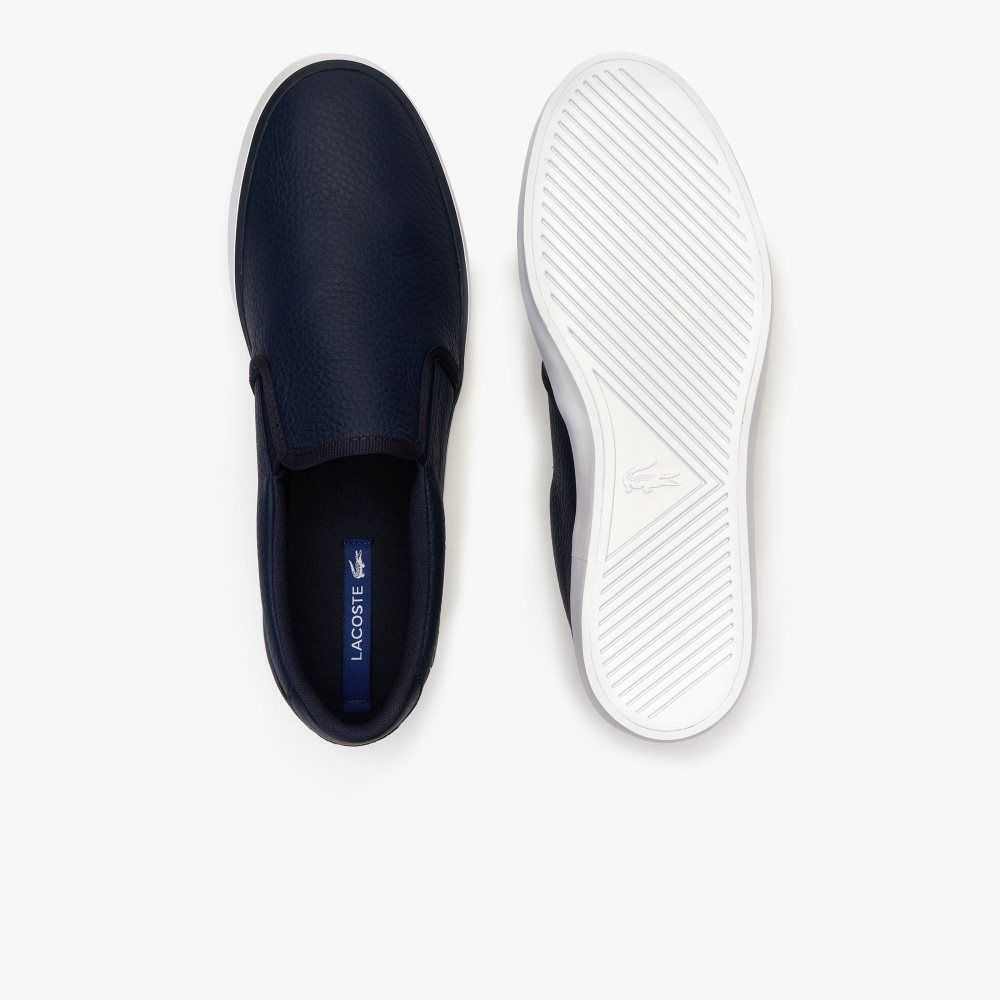 Lacoste Jouer Läder Slip-On Blå Vita | ZOGPA-8765