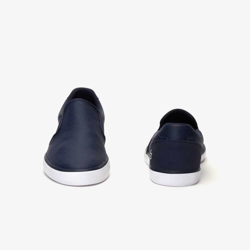 Lacoste Jouer Läder Slip-On Blå Vita | ZOGPA-8765