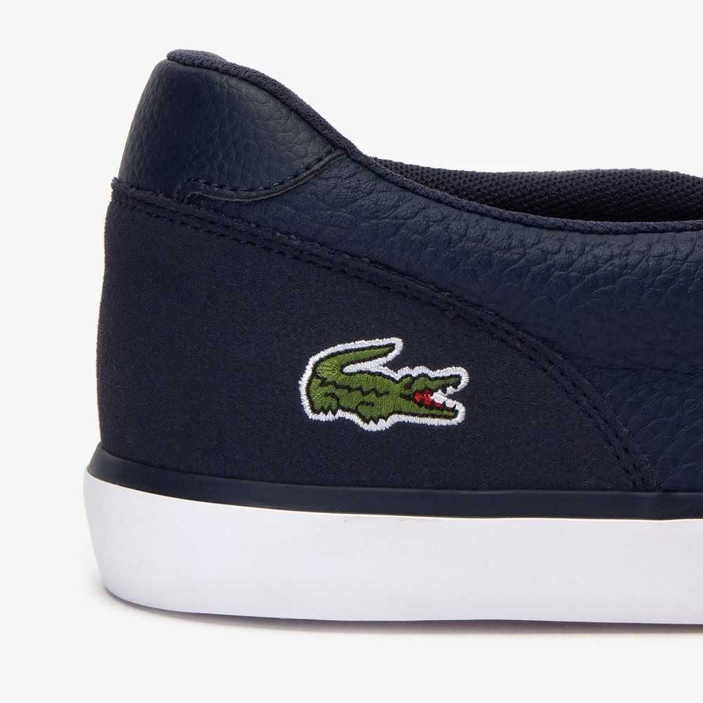 Lacoste Jouer Läder Slip-On Blå Vita | ZOGPA-8765