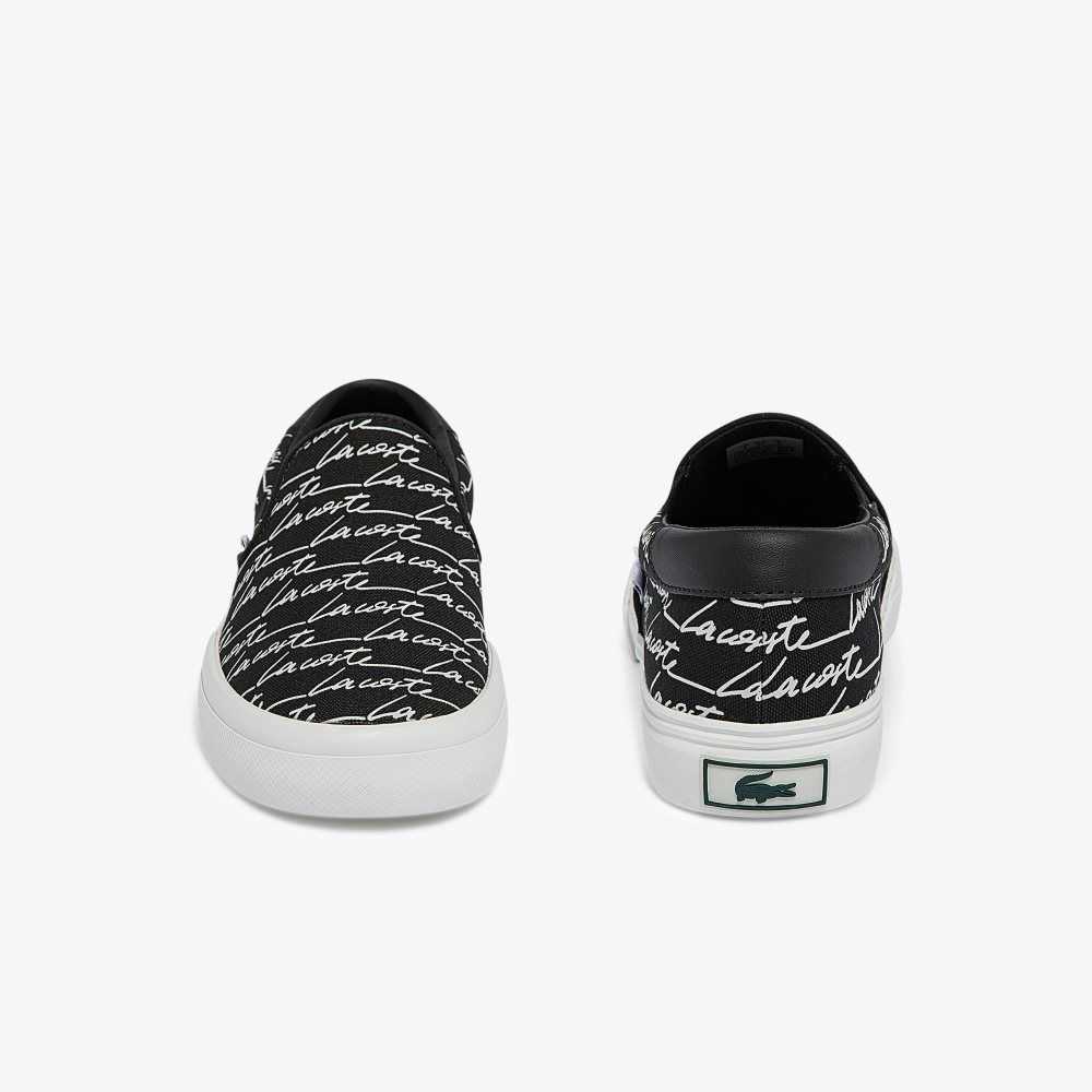 Lacoste Jump Serve Canvas Print Slip-On Svarta | XYWIQ-5431