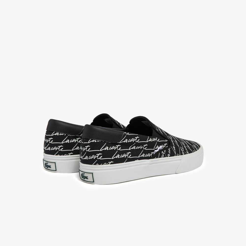 Lacoste Jump Serve Canvas Slip-On Svarta Vita | ROKPS-1096