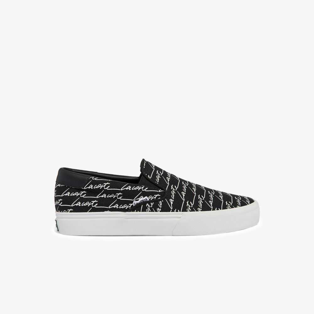 Lacoste Jump Serve Canvas Slip-On Svarta Vita | ROKPS-1096