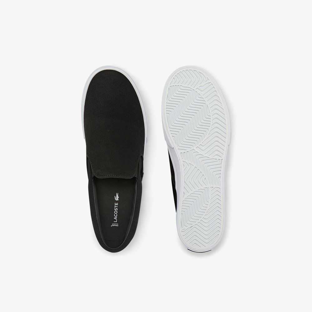 Lacoste Jump Serve Canvas Slip-On Svarta Vita | WPHZS-4382