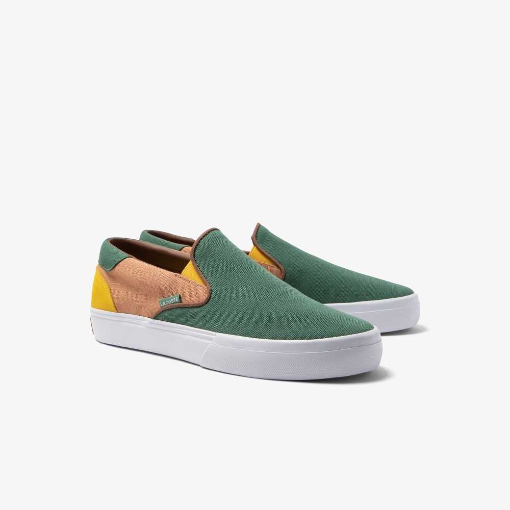 Lacoste Jump Serve Colorblock Slip-On Gröna Bruna | POGKZ-7102