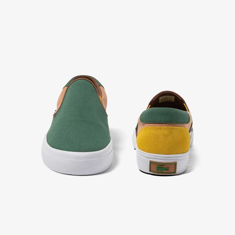 Lacoste Jump Serve Colorblock Slip-On Gröna Bruna | POGKZ-7102