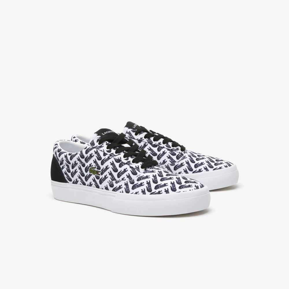 Lacoste Jump Serve Spets Tonal Vita Svarta | UWYFZ-6780