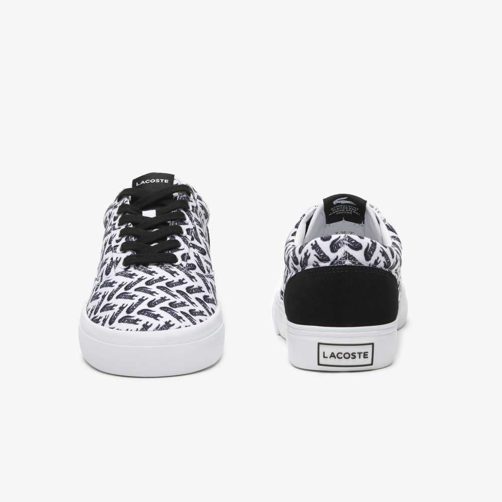 Lacoste Jump Serve Spets Tonal Vita Svarta | UWYFZ-6780