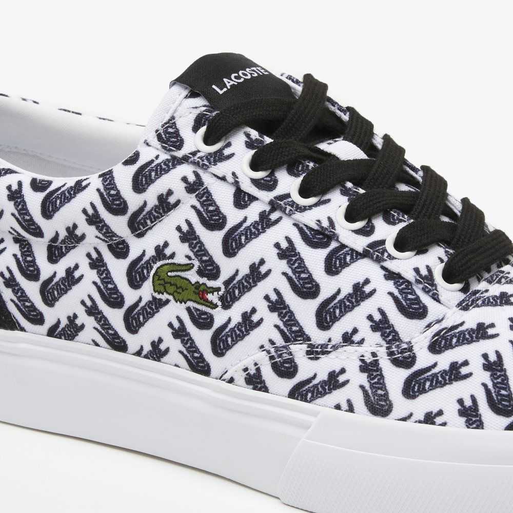 Lacoste Jump Serve Spets Tonal Vita Svarta | UWYFZ-6780