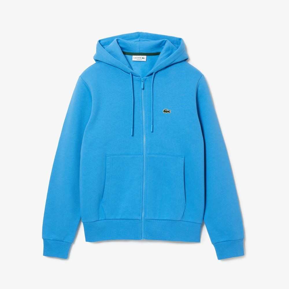 Lacoste Kangaroo Pocket Fleece Zipped Blå | XGOUT-2013