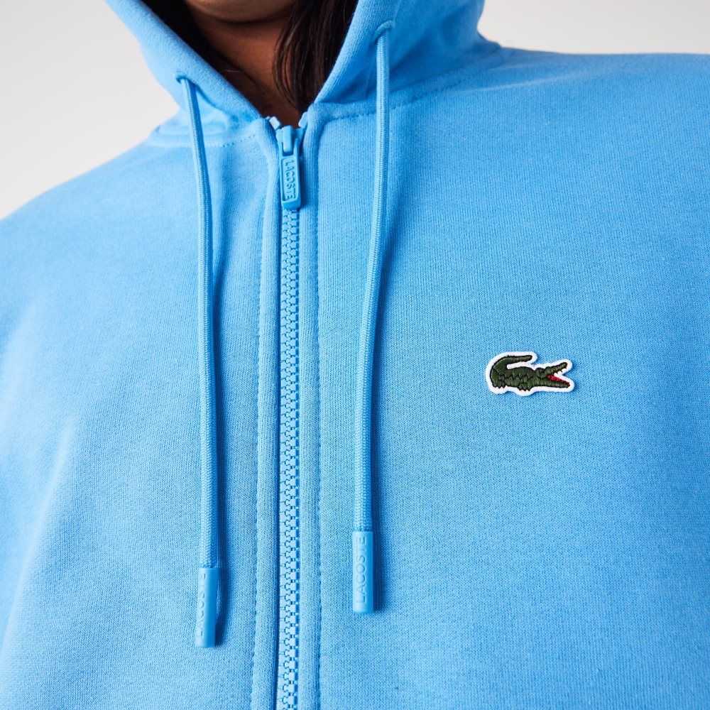 Lacoste Kangaroo Pocket Fleece Zipped Blå | XGOUT-2013