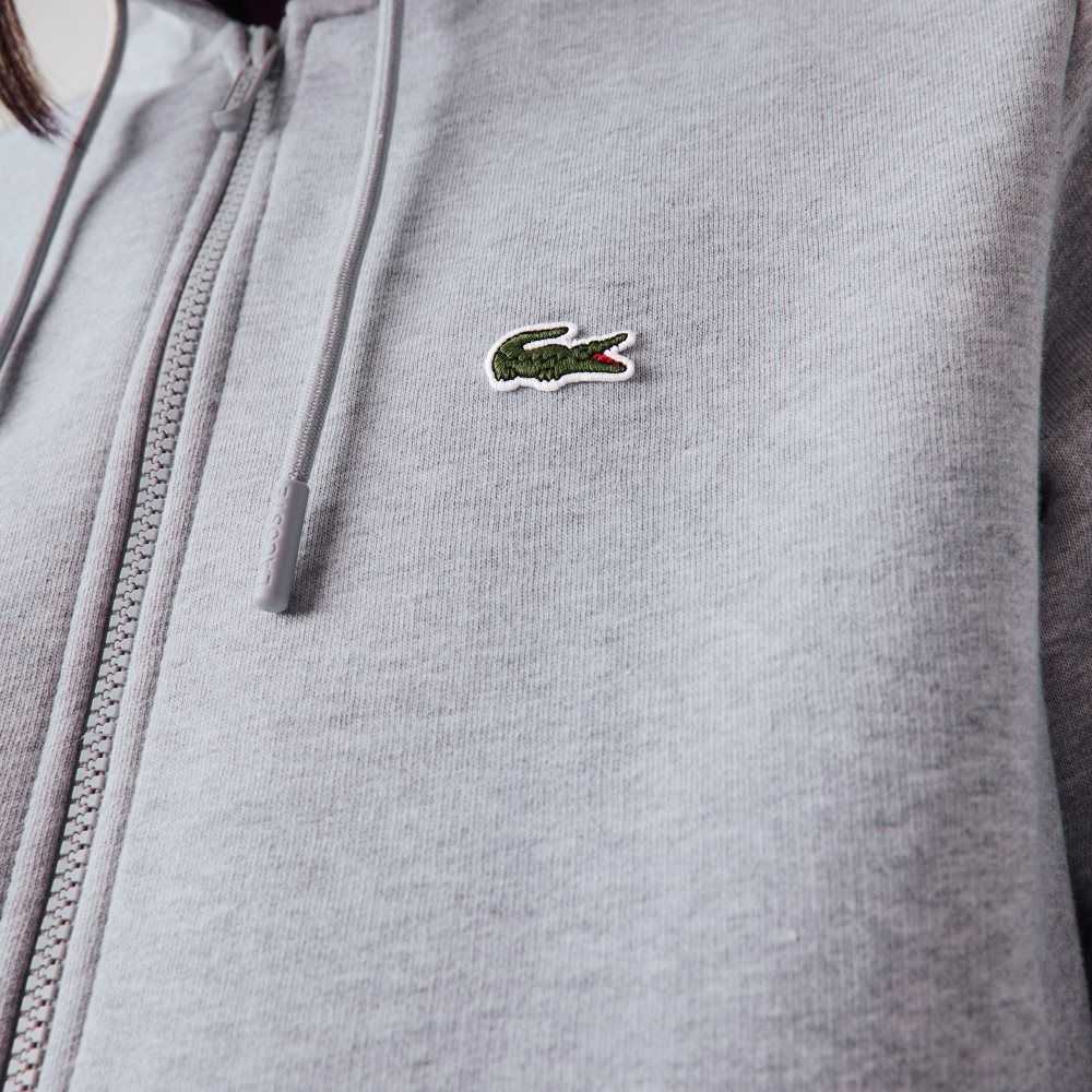 Lacoste Kangaroo Pocket Fleece Zipped Grå | OSUVK-7398