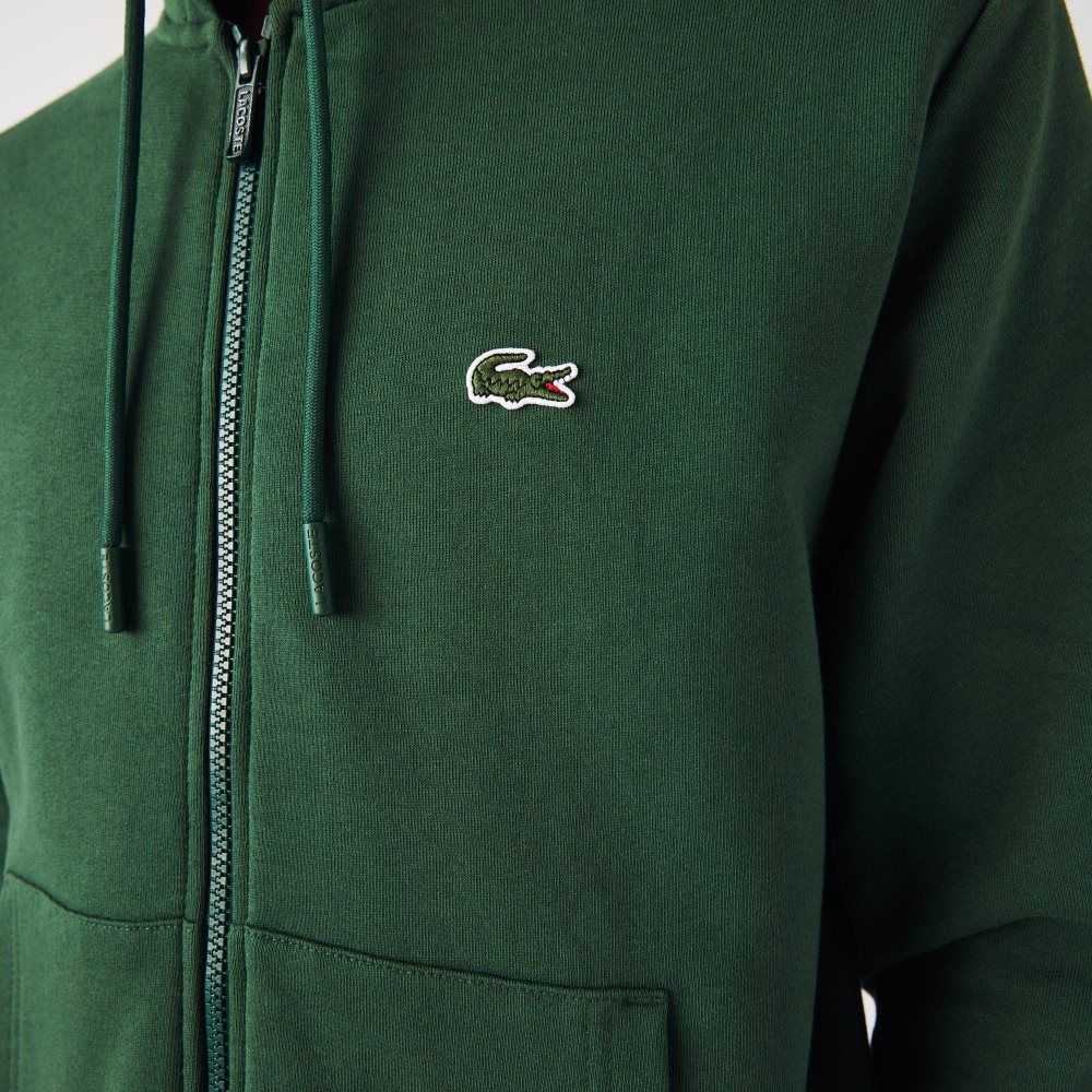 Lacoste Kangaroo Pocket Fleece Zipped Gröna | RWTCH-6207