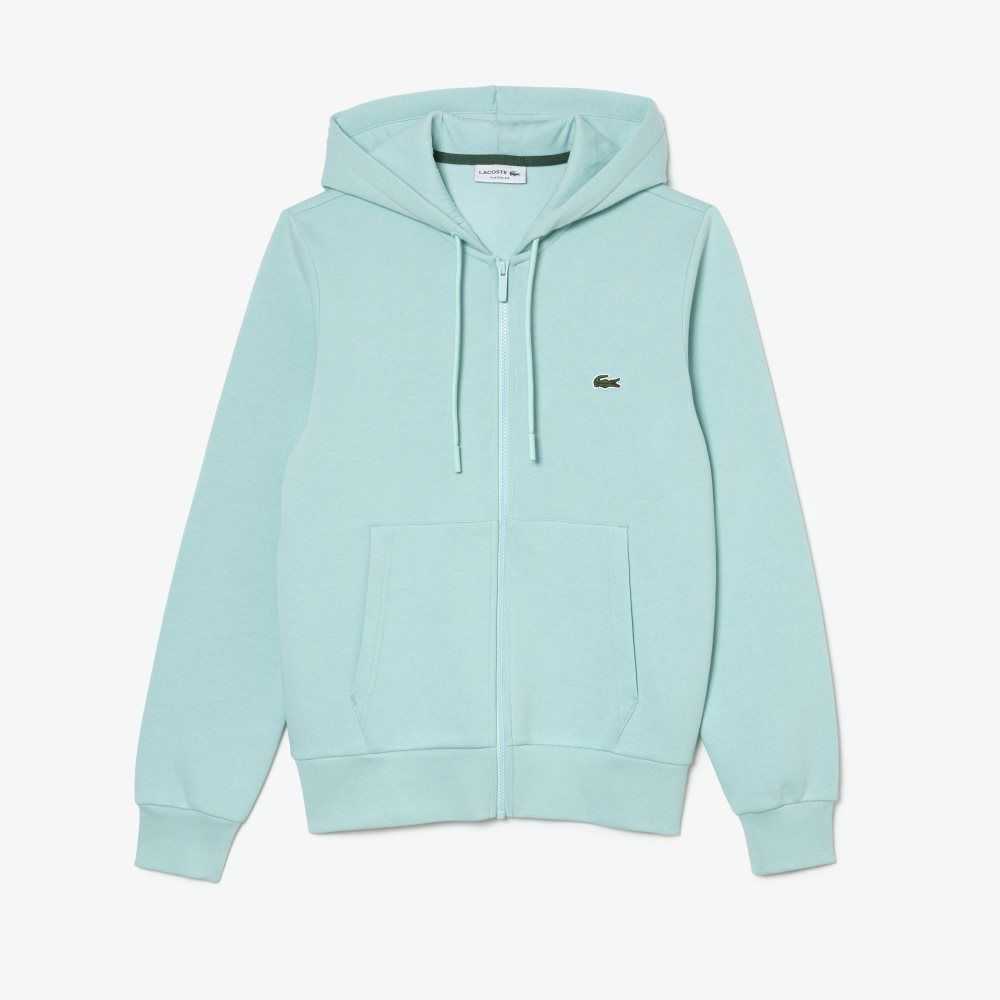 Lacoste Kangaroo Pocket Fleece Zipped Mintgröna | VLPSB-8056