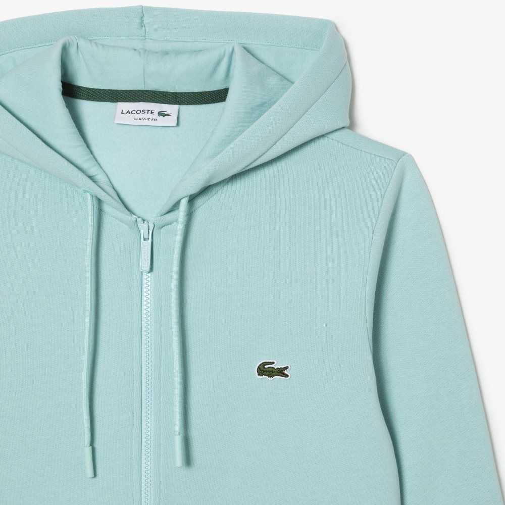 Lacoste Kangaroo Pocket Fleece Zipped Mintgröna | VLPSB-8056