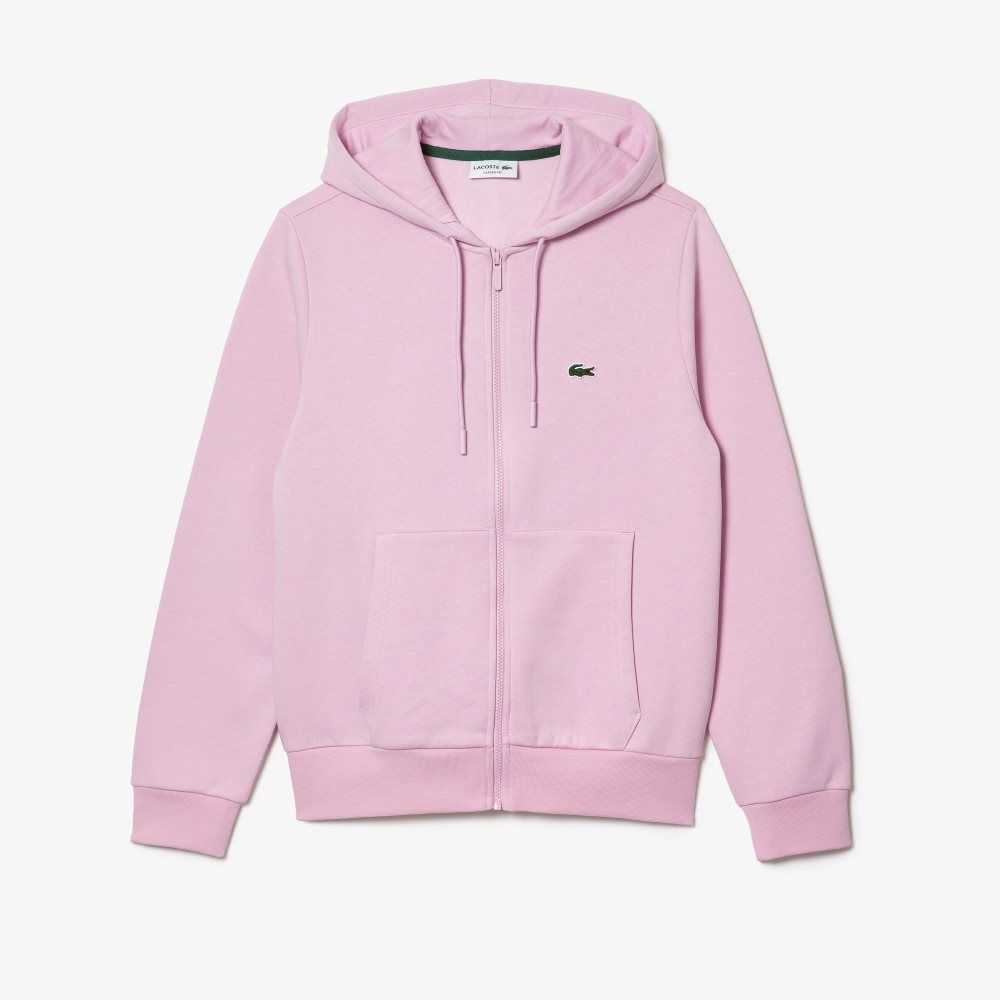 Lacoste Kangaroo Pocket Fleece Zipped Rosa | CZIRY-8219