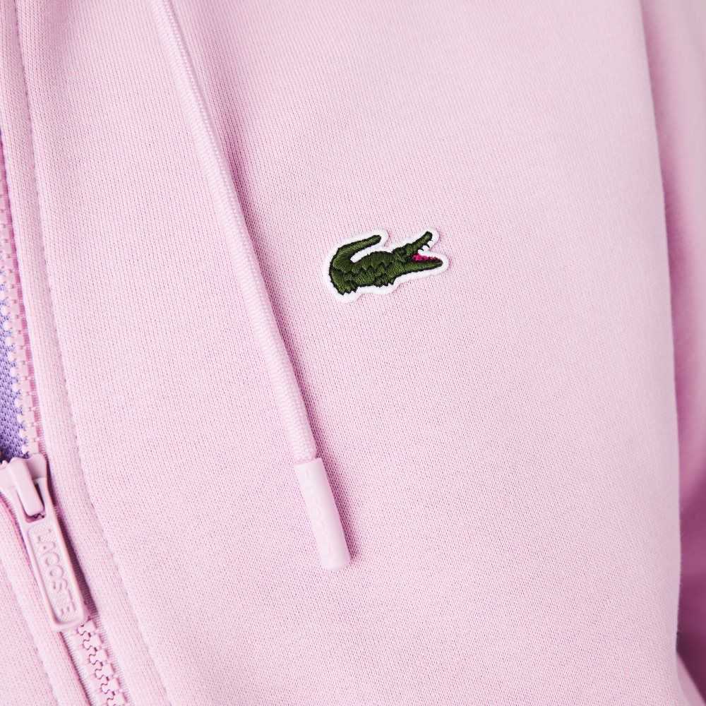 Lacoste Kangaroo Pocket Fleece Zipped Rosa | CZIRY-8219