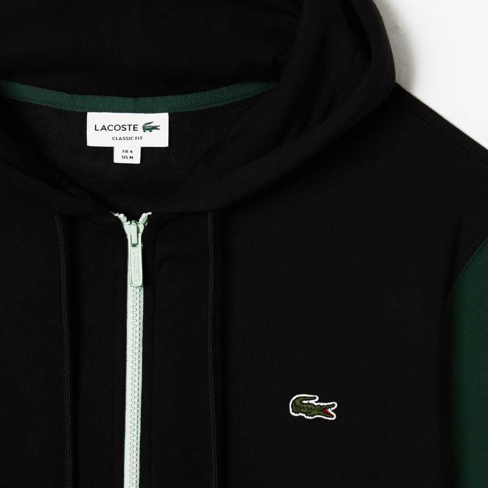 Lacoste Klassiska Fit Color-Block Hooded Zip Svarta Gröna Blå Ljusgröna | LWGQZ-5432