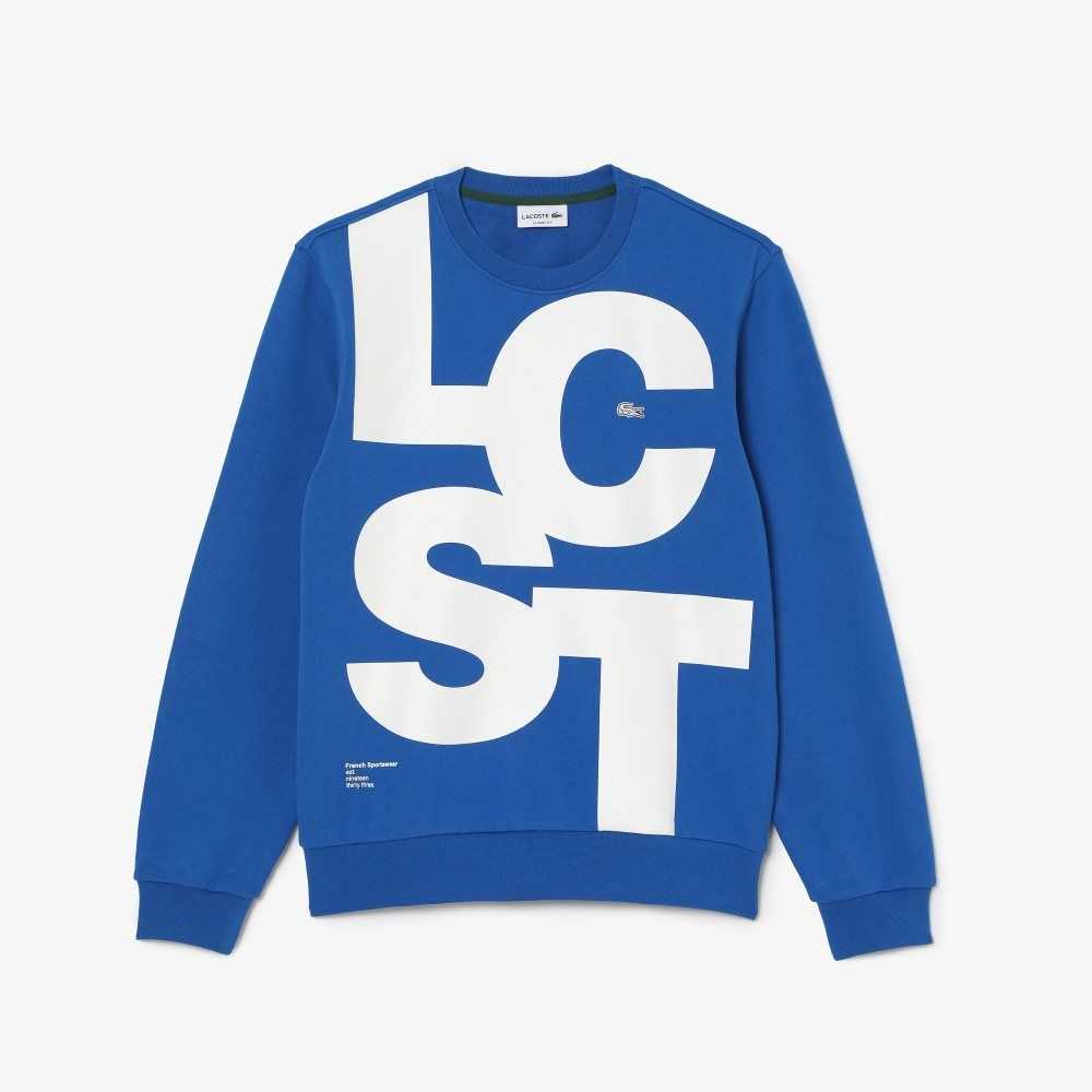 Lacoste Klassiska Fit Contrast Lettering Bomull Blå | ORQID-9021