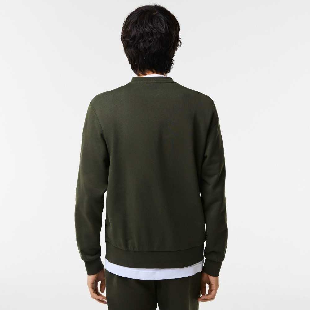 Lacoste Klassiska Fit Contrast Lettering Bomull Khaki Gröna | QACXG-9178