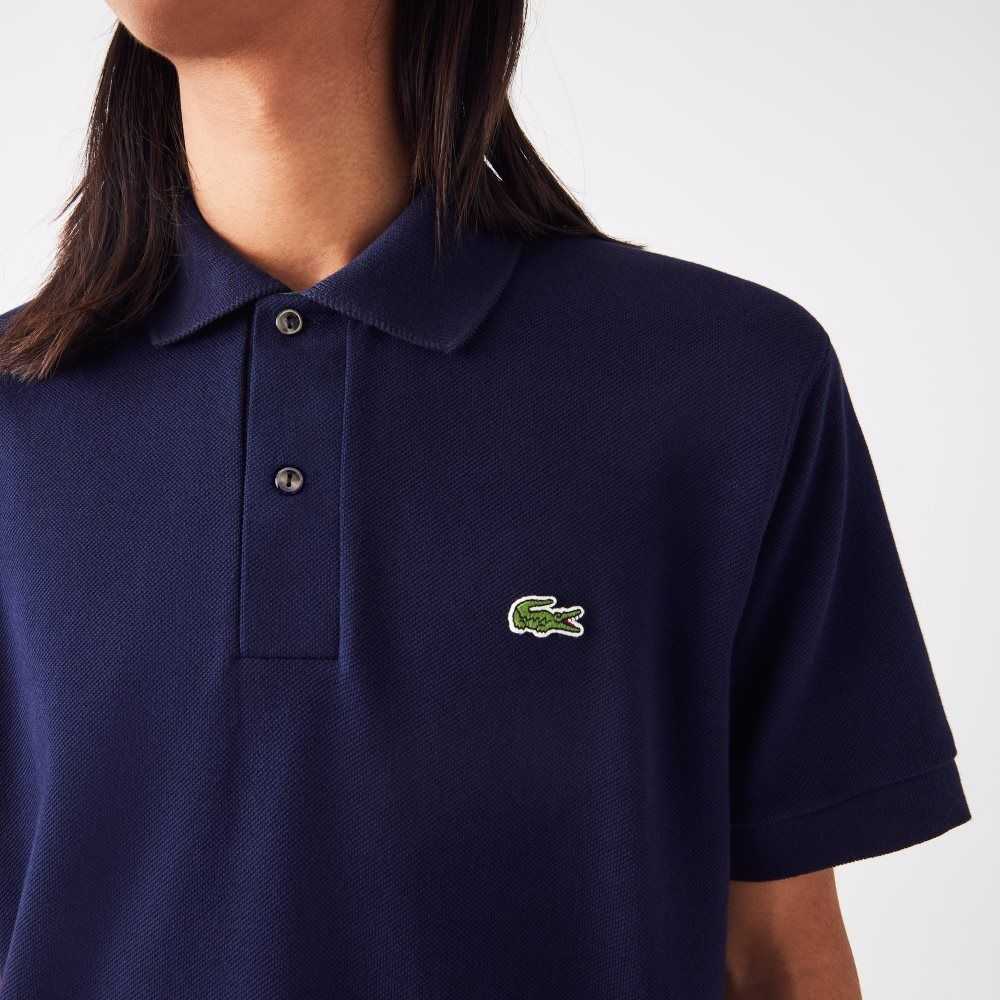 Lacoste Klassiska Fit Heavy Bomull Pique L.12.21 Marinblå Blå | BNFYS-4325