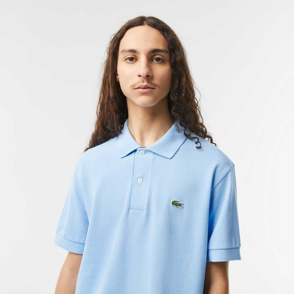 Lacoste Klassiska Fit Heavy Bomull Pique L.12.21 Blå | CXRBQ-5831