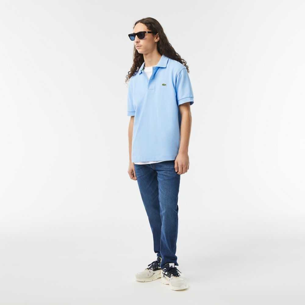 Lacoste Klassiska Fit Heavy Bomull Pique L.12.21 Blå | CXRBQ-5831