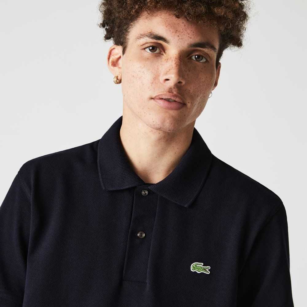 Lacoste Klassiska Fit Heavy Bomull Pique L.12.21 Marinblå Blå | JQXYE-8164