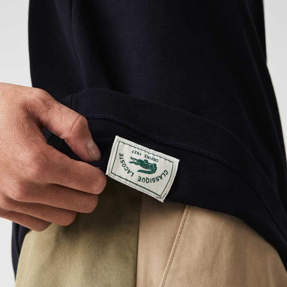 Lacoste Klassiska Fit Heavy Bomull Pique L.12.21 Marinblå Blå | JQXYE-8164