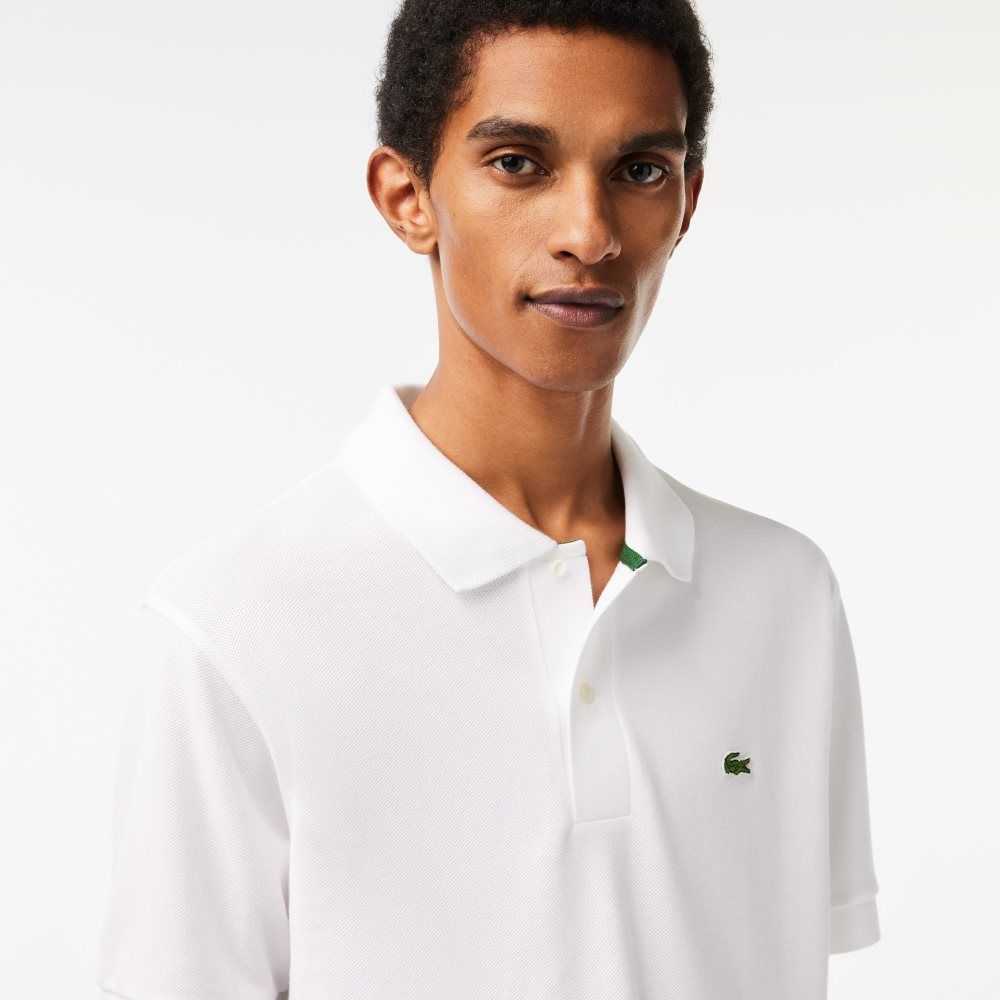 Lacoste Klassiska Fit Heavy Bomull Pique L.12.21 Vita | NIWFX-0167