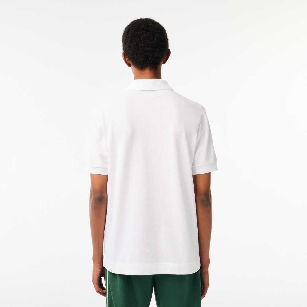 Lacoste Klassiska Fit Heavy Bomull Pique L.12.21 Vita | NIWFX-0167