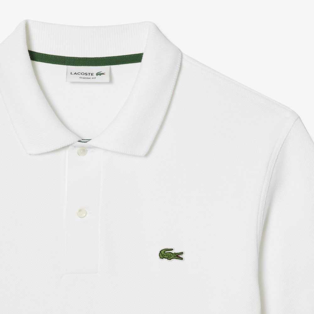 Lacoste Klassiska Fit Heavy Bomull Pique L.12.21 Vita | NIWFX-0167