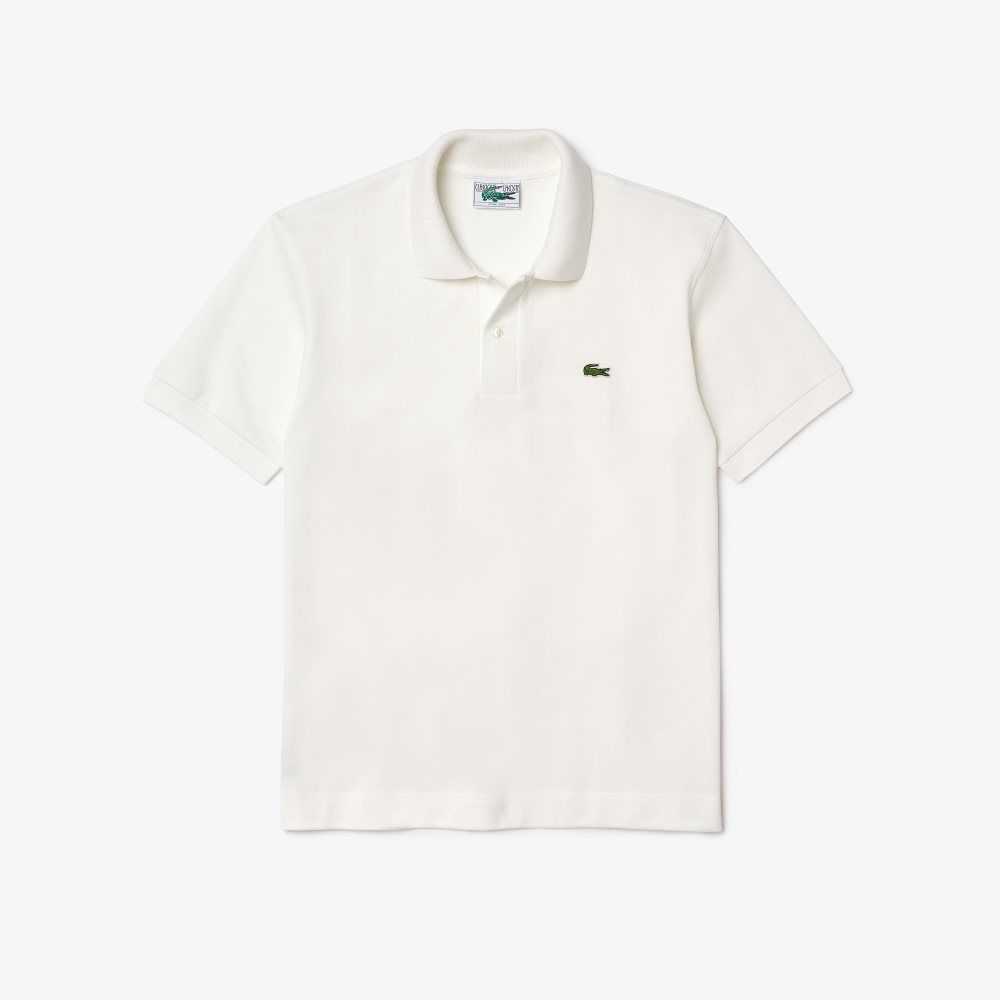 Lacoste Klassiska Fit Heavy Bomull Pique L.12.21 Vita | SPHAG-8139