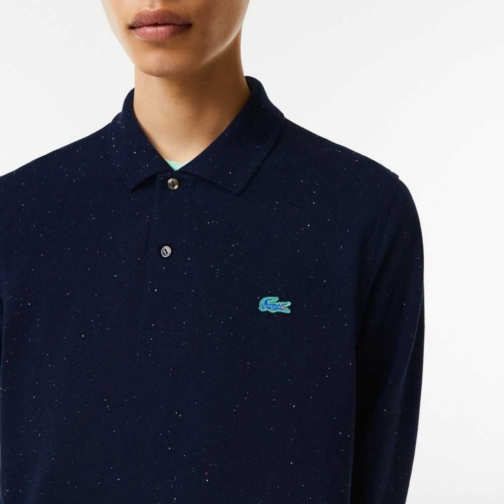 Lacoste Klassiska Fit Speckled Print Marinblå Blå | RHWVF-7925